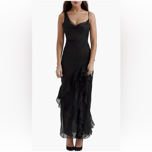 NWT House of CB Malila Ruffle Cowl Cocktail Dress - Picture 4 of 10